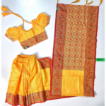 Ready Saree (Code-MS-BS-37)-হলুদ কাতান প্রিন্ট - Image 2