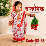 Ready Saree(Code-MS-BS-88)-গোলাপ হাফ সিল্ক - Image 2
